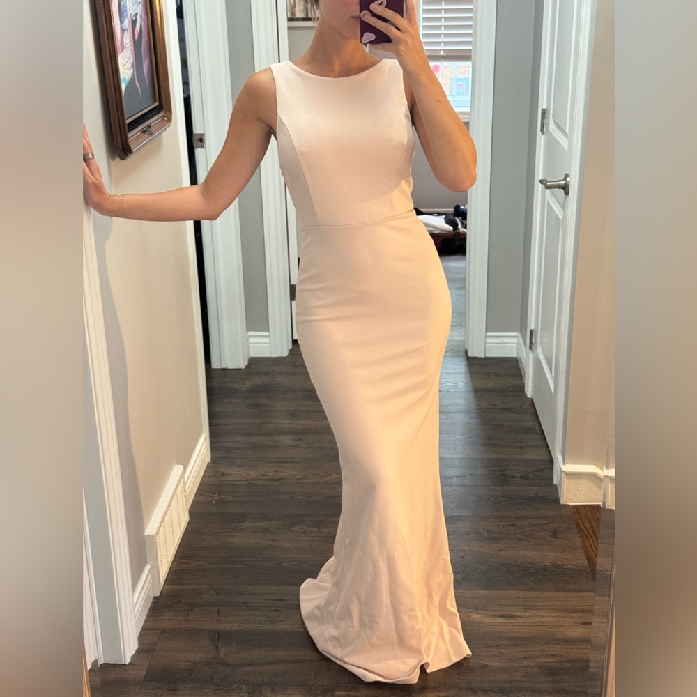 Le Chateau Blush Backless Gown